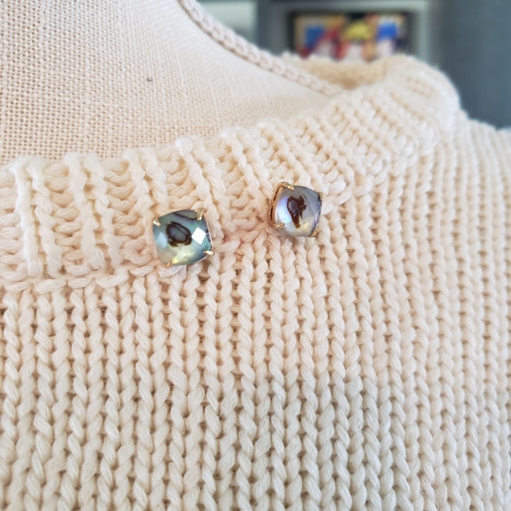 Kate Spade gold tone marbled earrings